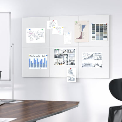 Neatsure Large Cork Board for Wall, Black Felt Bulletin Board with Pushpins, 36" x 24" 6 Panels Wall Tiles, Tack Push Pin Boards for Office