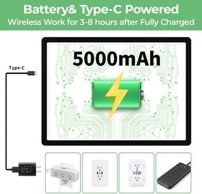 Zocelight Rechargeable A4 Tracing Light Box with Padded Case,Ultra Bright Led Light Pad with Physical Button,Wireless Light Board for Diamond Painting,Dimmable 9000LUX Lightbox for Tracing and Drawing