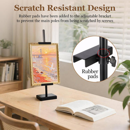 1pcs Adjustable Tabletop Easel Stand for Picture Frames, Picture Easels for Display, Gold Easel, Picture Frame Stand, Adjustable Art Easel.(18inch,Black)