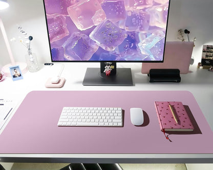 Bloss Leather Desk Pad and Keyboard Wrist Rest, Large Mouse Pad + Keyboard Pad+Mouse Wrist Support, Non-Slip Desk Mat Protector for Office, Home(31.5×15.7 Inches,Beige) - Colors B