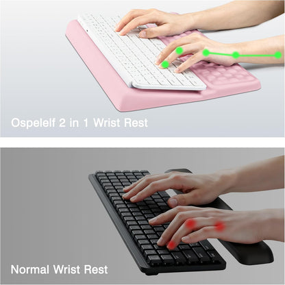 Ospelelf Tilt Keyboard Stand with Wrist Rest, Comfy Ergonomic Keyboard Riser Holder for Office Home