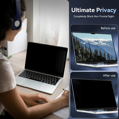Laptop Privacy Screen 14 Inch Compatible with HP/Dell/Acer/Samsung/Asus/Lenovo/Toshiba,16:10 Aspect Removable Anti Glare Blue Light Filter Protector, 14 in Laptop Privacy Screen Shield