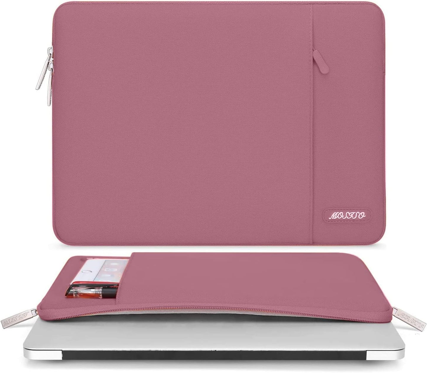 MOSISO Laptop Case 13.3 inch, 13-13.3 inch Laptop Sleeve Compatible with MacBook Air/Pro 13/Pro 14 M5 M4 M3 M2 M1, HP Dell ASUS Lenovo,Polyester Vertical Computer Sleeve Bag with Pocket, Antique Green - Colors A