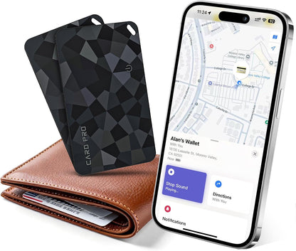 2026 MFi Certified Wallet Tracker Card Compatible with Apple Find My (iOS Only), Rechargeable Slim Card Finder for Wallets, Luggage, Passports, Thinnest Item Tracker for Purse, Backpack, Gifts