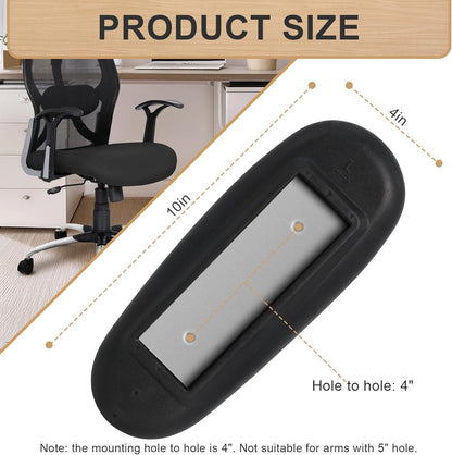 Podoy Office Chair Armrest Pads Replacement Fits Univeral Desk Chair Arms with Mounting Hole Patterns Screws, Desk Armrest Cover 4" x 10" (Pack of 2)