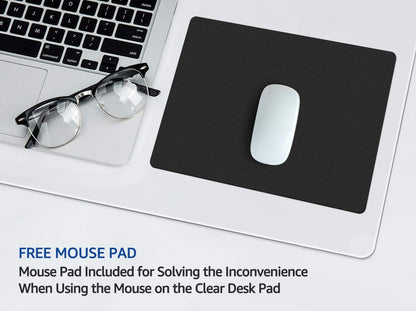 24 X 60 Inch XL Desk Mat Desktop Protector Non-Slip PU Leather Desk Pad Blotter Laptop Computer Gaming Keyboard Mouse Pad Writing Mat Desk Cover for Women Men Kids Girls Rctangular Waterproof Black