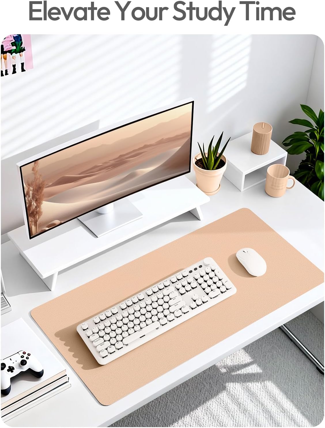 YSAGi Leather Desk Protector, Office Mat, Large Mouse Mat, Non-Slip PU Leather Blotter, Laptop Desk Mat, Waterproof Writing Pad for Office and Home (Black, 31.5" x 15.8") - Colors A