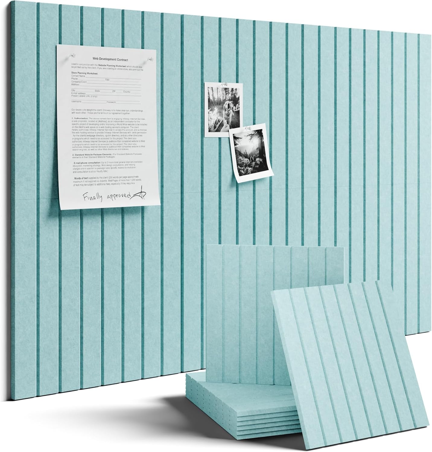 Fluxynara Large Felt Bulletin Board 48" x 36" Cork Board Alternative-12 Pack with 70 Safe Removable Adhesive Tabs, Cork Boards for Walls Cork Board for Home Office Classroom Pin Board (Oatmeal)