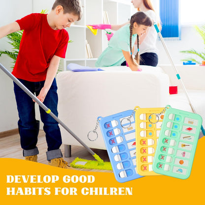 3Pcs Reminder Board for The Elderly Portable ADHD Tools for Kids Detachable Visual Schedule Keychain Daily Task Planning Boards for Kids School Bag Creative Checklist Board with List Cards Stickers
