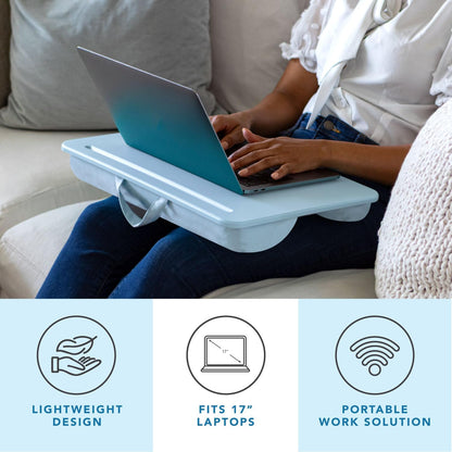 LAPGEAR Compact Lap Desk – Fits Up to 14″ Laptops – Charcoal – Style No. 43105