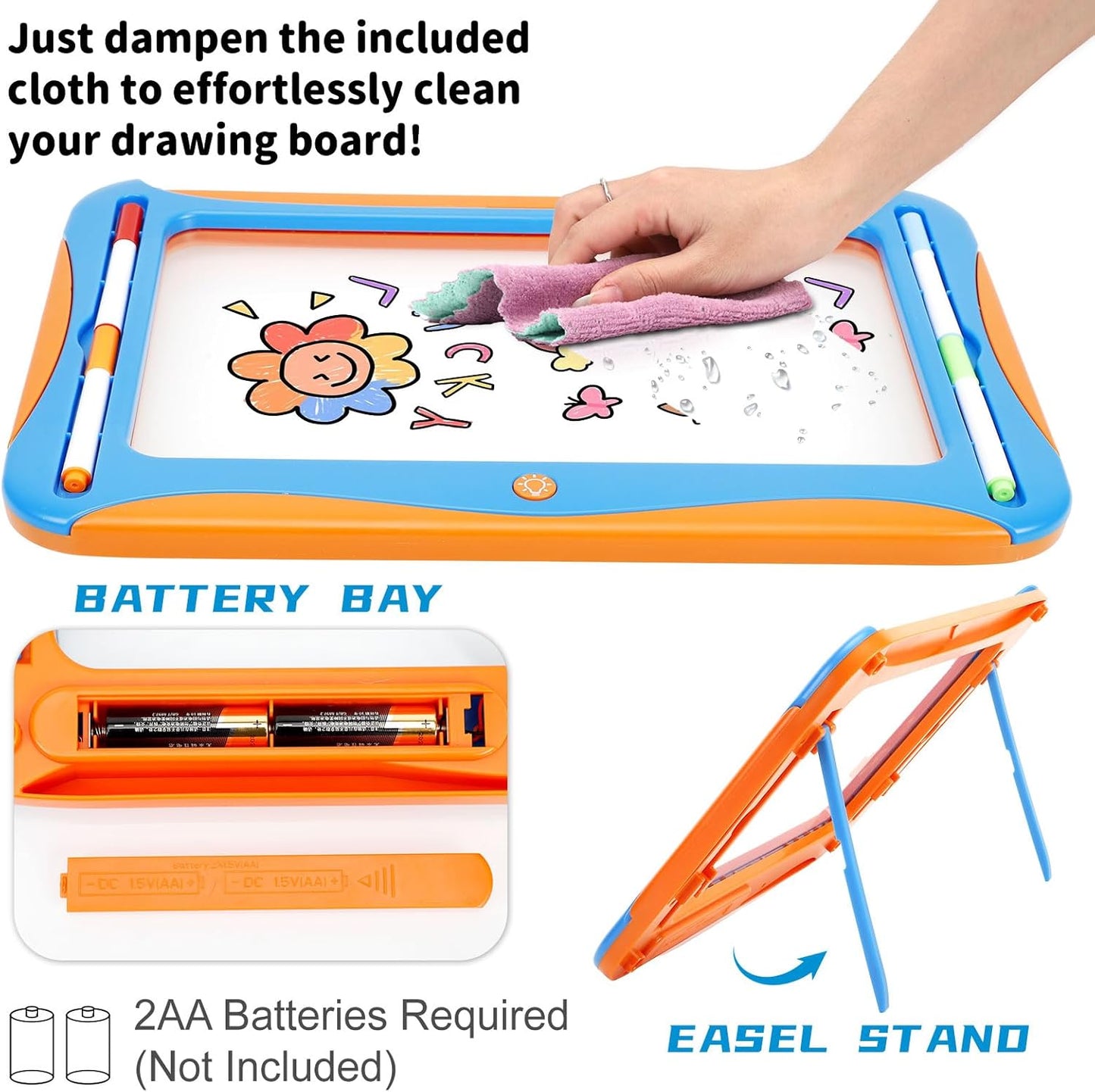 Magic LED Drawing Board for Kids, Girls Toys Age 6-8, Light Up Tracing Pad with 9 Double-Sided Cards, 6 Washable Markers, Arts & Crafts Kits Learning Toy Glow Up Doodle Board Christmas Birthday Gifts