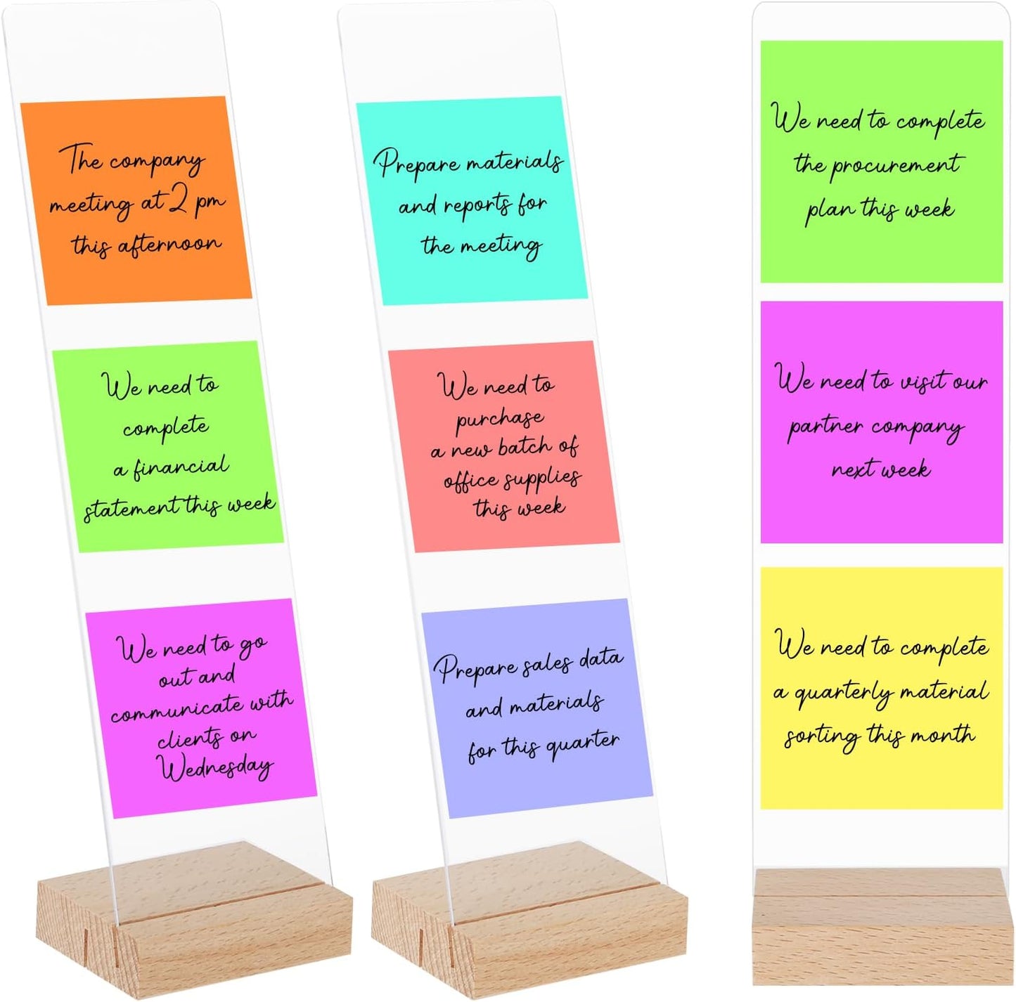 Rainmae 3PCS Monitor Memo Board Acrylic Detachable Sticky Note Holder for Computer Screen Clear Multifunction Portable Memo Message Board Holder Office Desk Accessories Desktop Organization