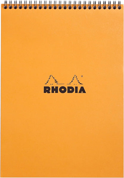 Rhodia #16 Wirebound Notepad 5.8" x 8.3" Dot Pad, Orange Cover