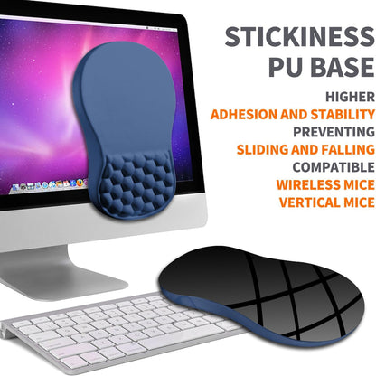 Ergonomic Joint Wrist Support Mouse Pad with Memory Foam Cushion Massage Bump, Carpal Tunnel Pain Relief Mousepad Slope Design for Wrist Rest, 11.8x7.9 in, Black