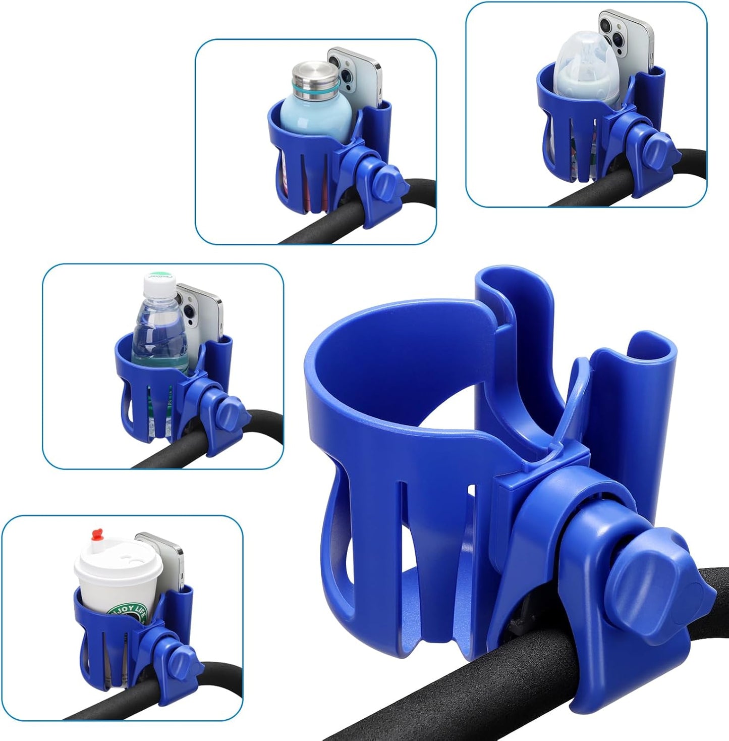 Accmor Stroller Cup Holder, Universal Cup Holder for Stroller Walker Bike, 360° Rotatable Large Caliber Designed Bottle Holder for Stroller, Bike, Wheelchair, Scooter