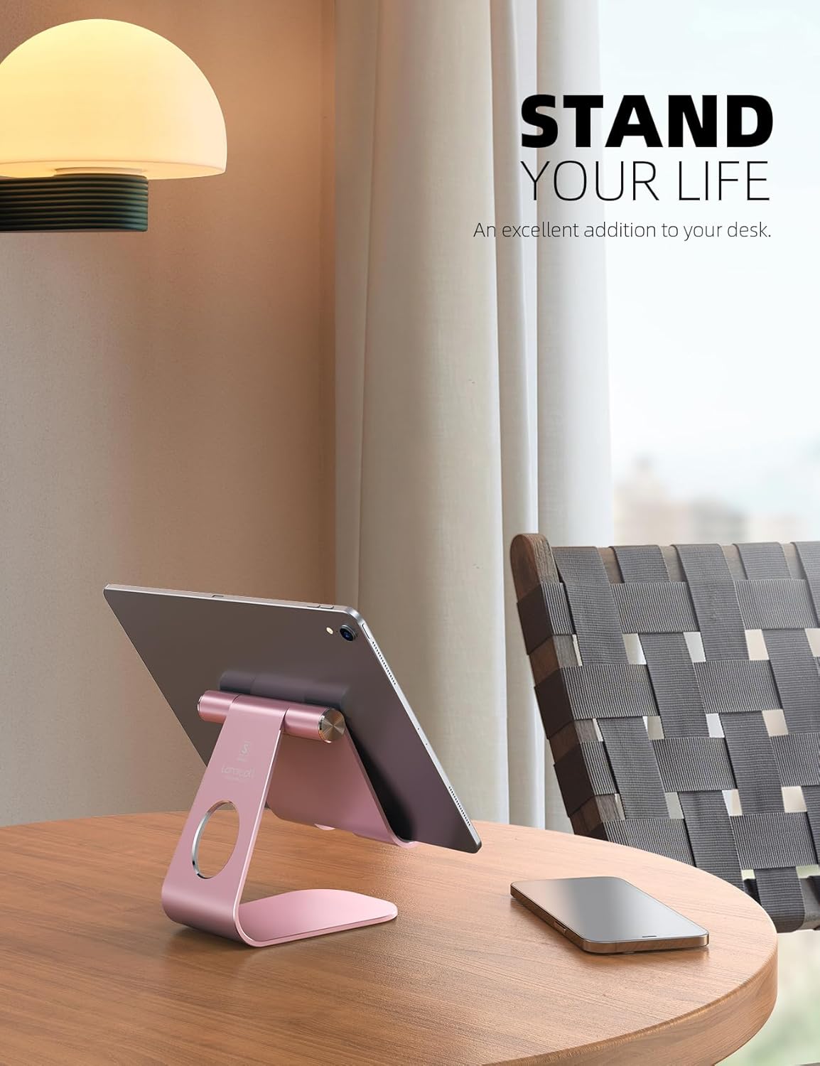 Lamicall S1 Tablet Stand, Adjustable Tablet Holder - Desktop Stand Dock Holder for 4-13" Tablet, iPad Pro 11, 9.7, 10.5, 12.9 Air Mini, Kindle, Tab, Switch, Viral Podcast Video Office Desk Accessories