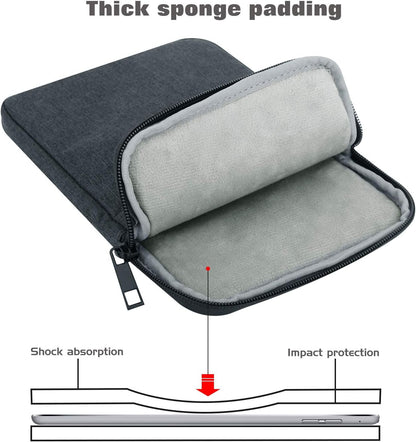MoKo 7-8 Inch Tablet Sleeve Bag, Polyester Pouch Cover Case Fits iPad mini (A17 Pro) 8.3" 2024, iPad mini 6/5/4/3/2/1, Samsung Galaxy Tab S2 8.0, Tab A 8.0, ZenPad Z8s 7.9,Black