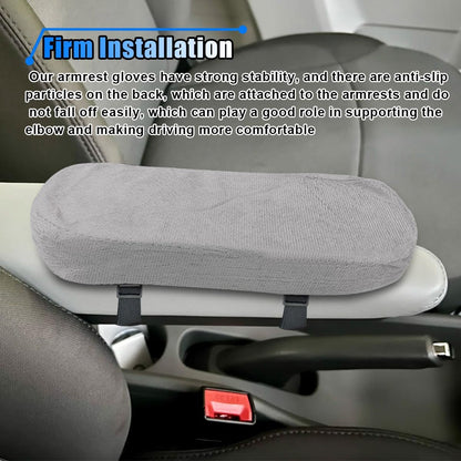 BDZMC 2PCS Car Seat Armrest Covers, Soft & Comfortable Office Chair Arm Pad, Anti-Scratch Car Armrest Cushion, Universal Car Armrest Pillow Protector Cover for Most Cars (Grey)