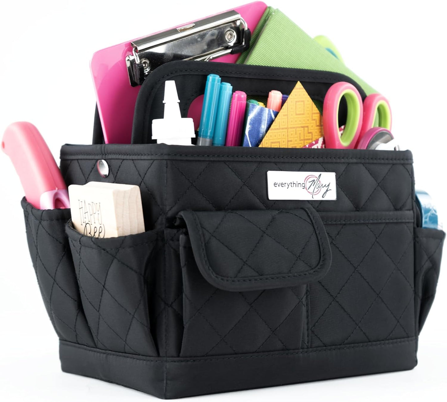 Everything Mary Craft Caddy, Tan Dot - Art Storage for Supplies & Crafts - Supply Organizers Tote for School Classroom, Office, and Home - Organization for Makeup & Nurses