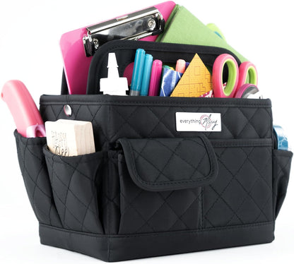 Everything Mary Craft Caddy, Tan Dot - Art Storage for Supplies & Crafts - Supply Organizers Tote for School Classroom, Office, and Home - Organization for Makeup & Nurses
