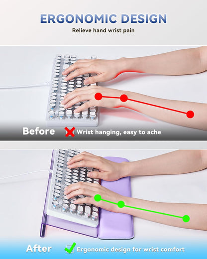 Laborio Computer Keyboard Stand for Desktop, Keyboard Riser Wrist Rest Holder for Easy Typing, Office Desk, Home, School Accessories(Coffee)