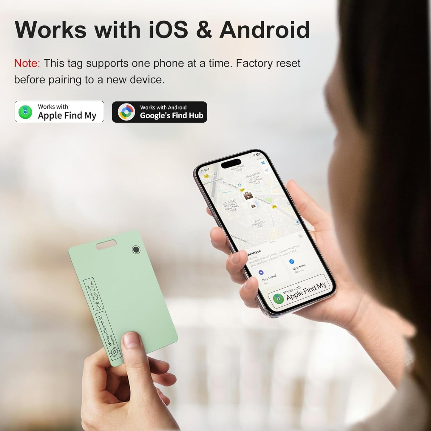 2 Pack Ultra Slim Rechargeable Wallet Tracker Card, IP67 Waterproof Bluetooth Tracking Card Compatible with Apple Find My & Android, Item Locator for Wallet Luggage Backpack