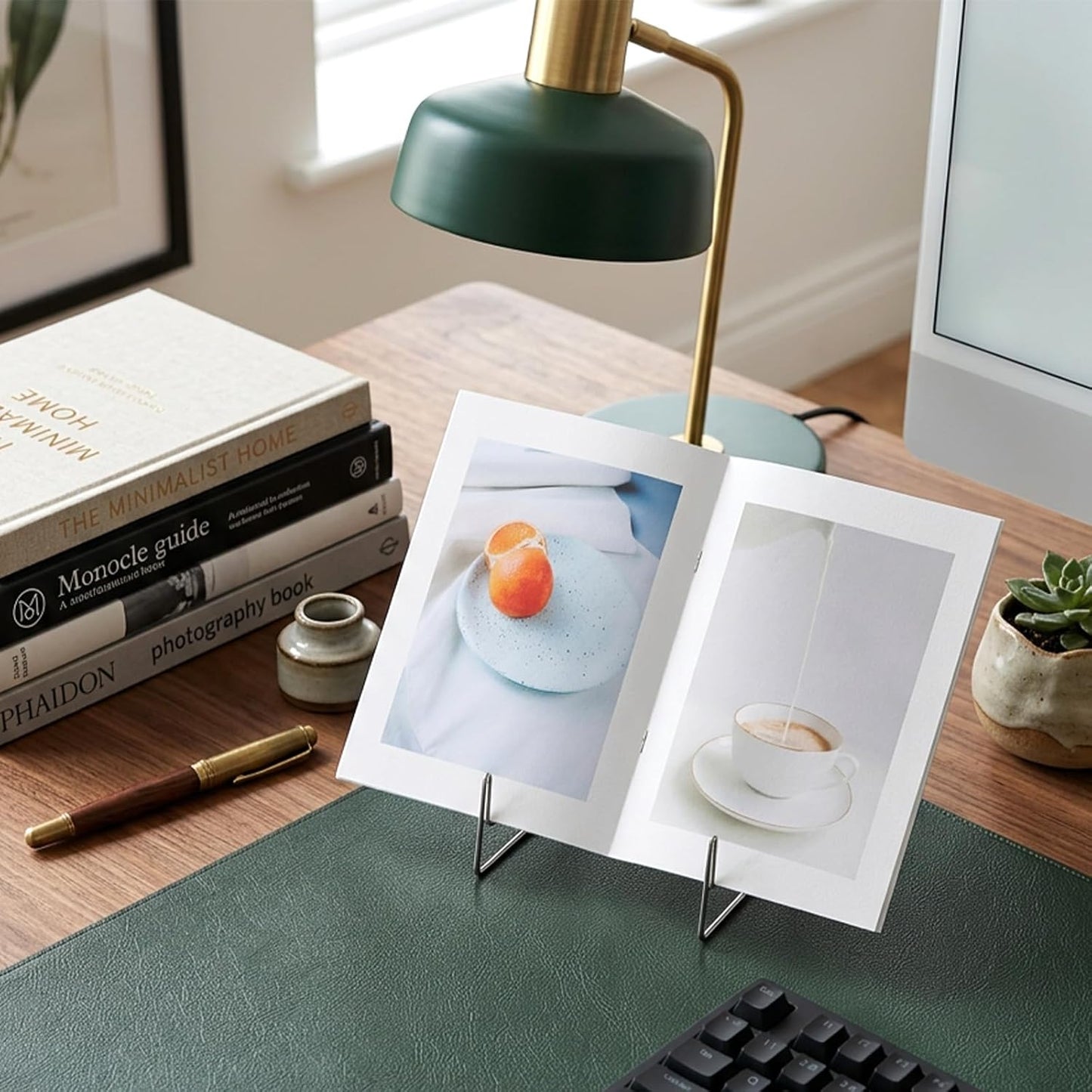 Book Stand for Reading - Fold-n-Stow Portable Book Stand, Metal Music Books Easel Display Holder for Display Pictures Photo Frames Books Decorative Plates Plaque Menu