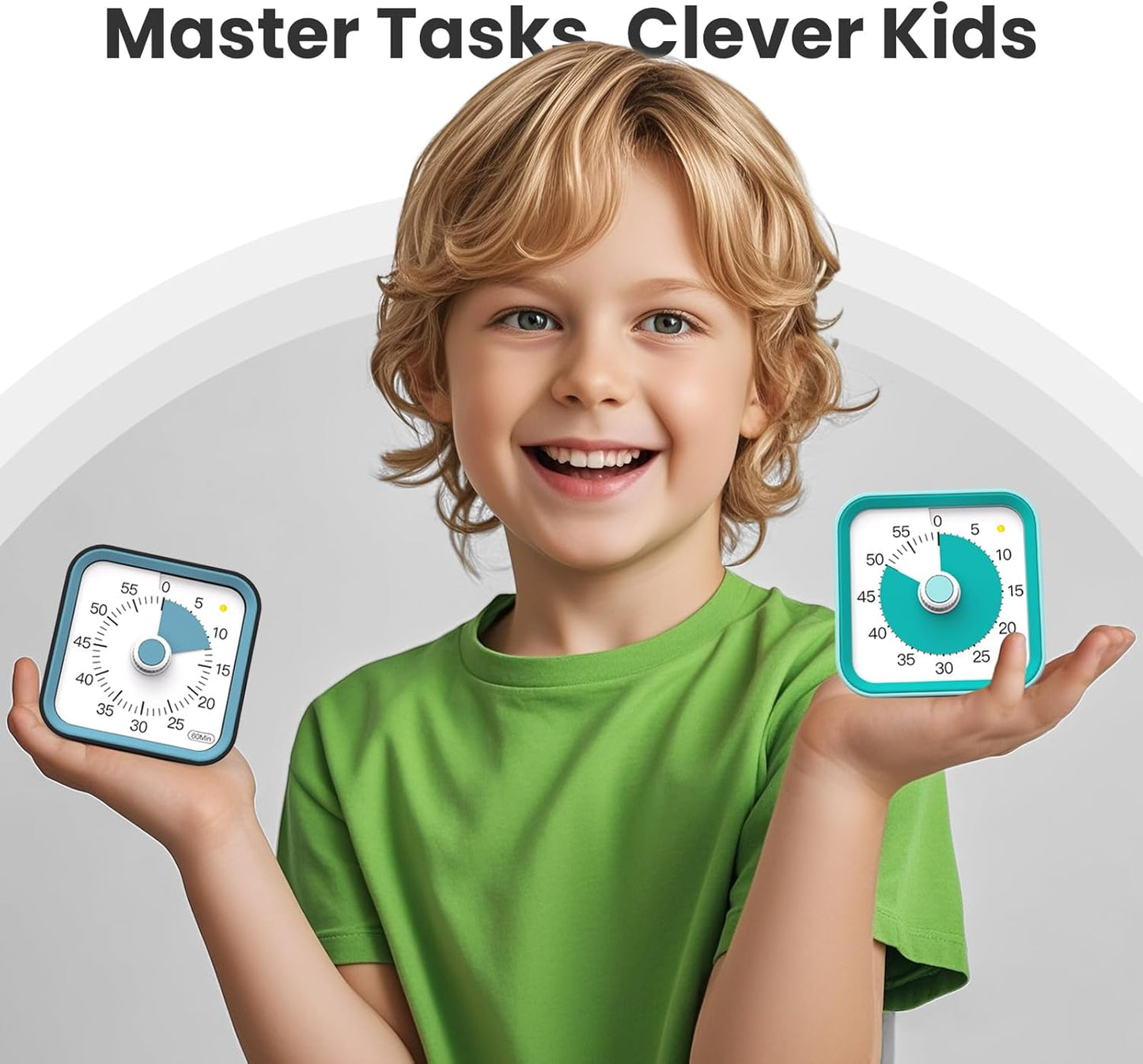 Visual Timer for Kids with Pause Function, 60 Minute Countdown Timer for Kids Desk Study, Teaching, Kitchen Cooking, Office Meetings, Time Management for ADHD (White)