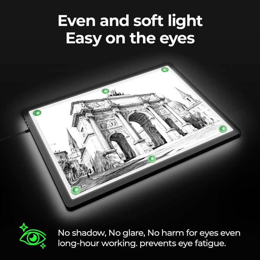 A2 Light Pad (25.2" x 18.4"), Large Magnetic Bright Light Box for tracing,6 Levels Dimming/3 Color,Physical Buttons,Light Board for Diamond Painting,Light Table for Drawing, Sketching