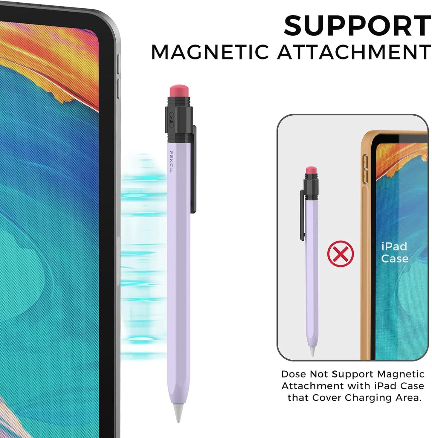 TRONWIN Apple Pencil USB C Case,Silicone Sleeve Protective Cover Perfect Grip Skin Classic Design with Sturdy Clip Compatible with Apple Pencil USB-c for ipad pro (Deep Grey)