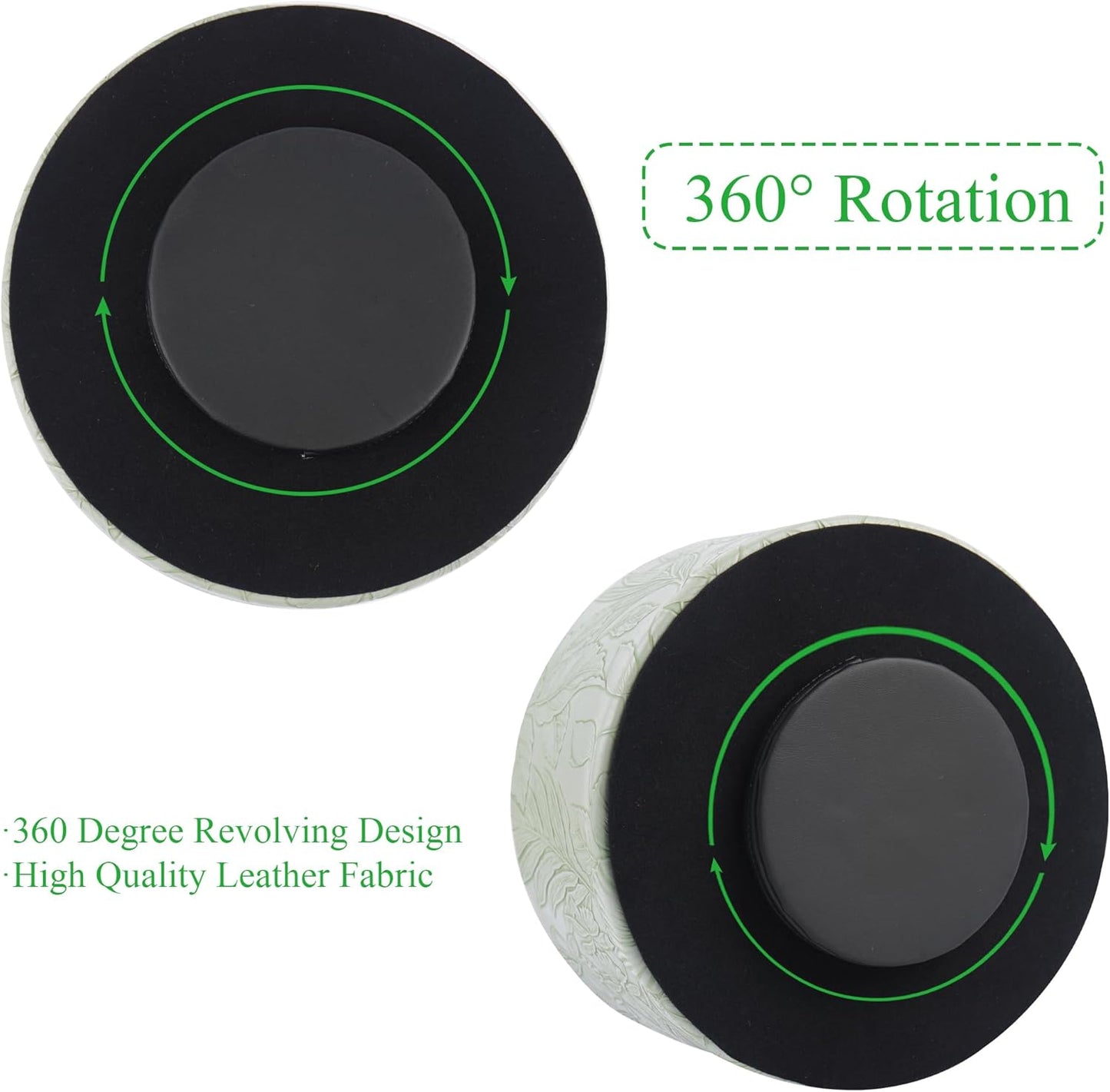 Round Leather Art Supply Organizer,Remote Control Holder,360 Degree Rotating,Multi-Functional Pencil Holder,4 Compartments Desktop Stationary Organizer(1-Fractal Flower) | Round - Colors A