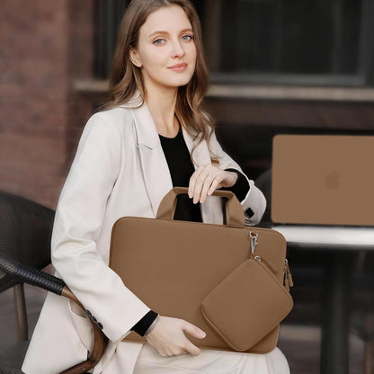 MOSISO Laptop Case 13.3 inch, 13-13.3 inch Laptop Sleeve Bag Compatible with MacBook Air/Pro 13 / Pro 14, HP Dell ASUS, Neoprene Carrying Computer Bag with Handle&Detachable Small Case, Pink
