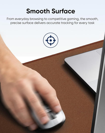 Reniteco Waterproof Large Gaming Mouse Pad with Durable Stitched Edges, Non-Slip Rubber Base, Grainy Jacquard Mouse Mat Desk Pad for Home Office Gaming, 31.5''x11.8''x0.12'', Matte Beige