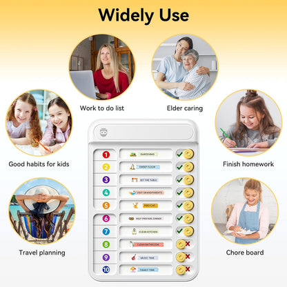 Chore Chart for Kids, Checklist Planning Board with Sliders, 19 Personalizable Sheets and Magnetic Marker, ADHD Tools for Kids to Do List Routine Chart Visual Schedule Board with Stand