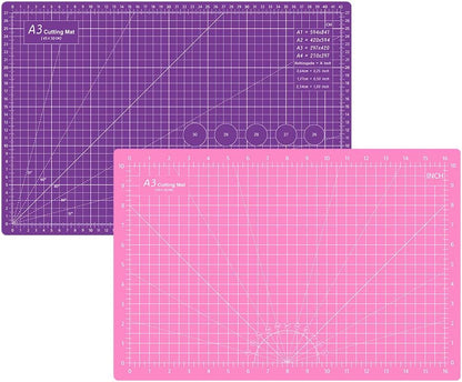 HEADLEY TOOLS 18" x 24" Thickened Self Healing Cutting Mat, A2 Rotary Cutting Sewing Mat for Crafts, Double Sided 5-Ply Table Cutting Board for Fabric Quilting Leather Arts Hobby Project, Grey/Black