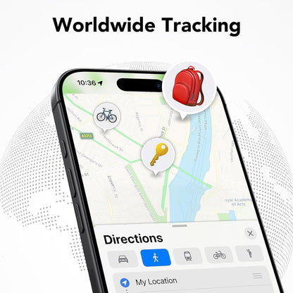 Wallet Tracker Card, Rechargable, Works with Apple Find My, iPhone (iOS Only), Bluetooth Item Locator for Luggage, Bags, Passport, IP68 Waterproof (1 Pack)