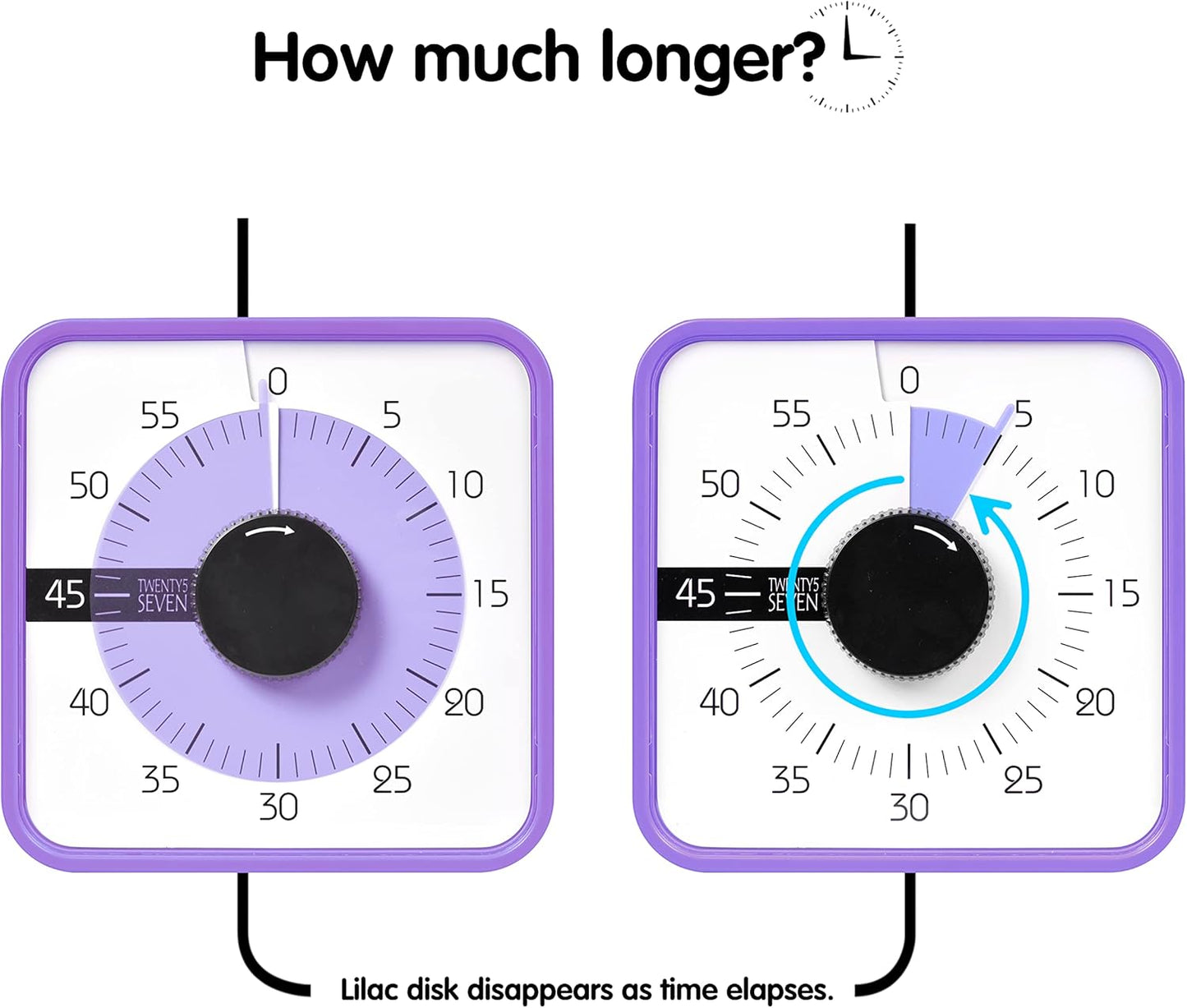 Visual Timer 7.5 inch; 60 Minute 1 Hour Countdown Timer for Kids Classroom Teaching Tool Home Office Meeting, Mechanical Countdown Clock for Exam Time Management Magnetic, Sky Blue with Colorful Disc