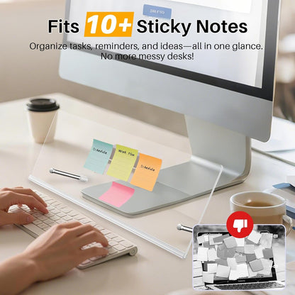 Monitor Memo Board Holder 14"x5", Office Organization Memo Holders for Computer Sticky Note Holder, Space-Saving Under Monitor, Movable & Reusable, Screen Saver for Office & Home Desktop Decor