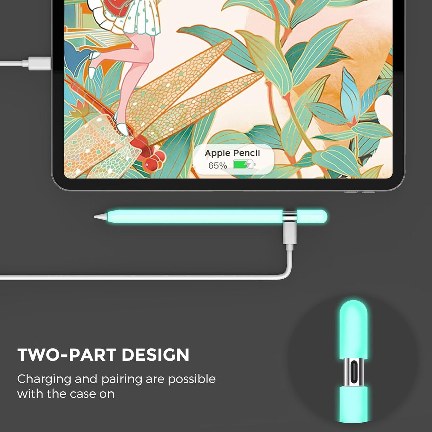 AhaStyle Silicone Case for Apple Pencil (USB-C) 2023 Ultra Thin Proteative Cover Skin Apple Pencil Sleeve Anti-Slip Grip Compatible with Apple Pencil USB C (Lavender)