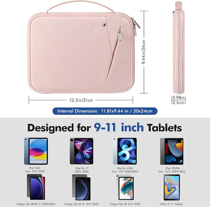 MoKo 9-11 Inch Tablet Sleeve Carrying Case with Handle, Padded Protective Travel Bag for New 11-inch iPad Air 4 2026/Pro M5/ A16, iPad 10th/Air 5/4th 10.9, i-Pad 9/8th 10.2,Tab S9/S8 11, Black