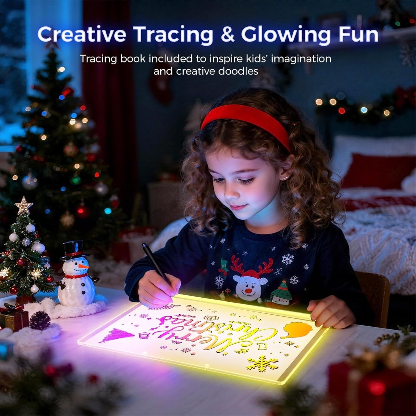 LED Drawing Board for Kids- Erasable Acrylic Electronic White Boards,15.8''X11.9 Drawing Tablet,6 Modes & 8 Colors Light Up Drawing Board,Kids Toy with 13 E Birthday Holiday Day Gifts for Girls & Boys