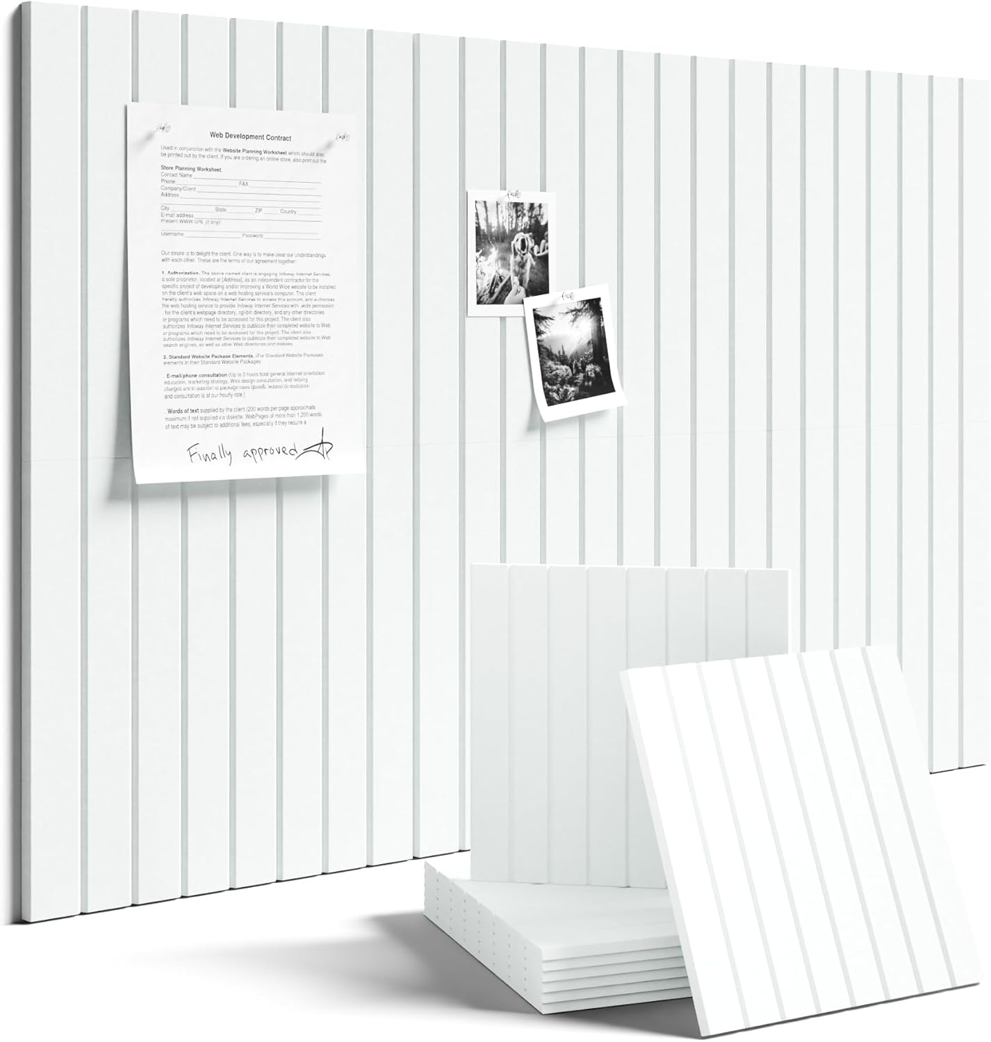 Fluxynara Large Felt Bulletin Board 48" x 36" Cork Board Alternative-12 Pack with 70 Safe Removable Adhesive Tabs, Cork Boards for Walls Cork Board for Home Office Classroom Pin Board (Oatmeal)