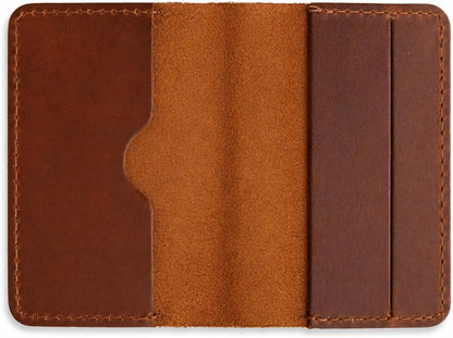 Leather Journal Cover for 2.5 x 4 Inches Pocket Notebooks – Handmade Refillable Mini Notebook Cover – Compatible with Outus, Qeeenar & Similar Small Journals, Travel Memo Pads & Pocket Diaries