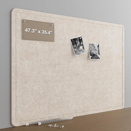 Large Felt Bulletin Board for Wall, 24"x18" Frameless Picture Board, Soft Felt Cork Board for Office, Home Planning & Office Wall Decor, Easy Install Pin Board