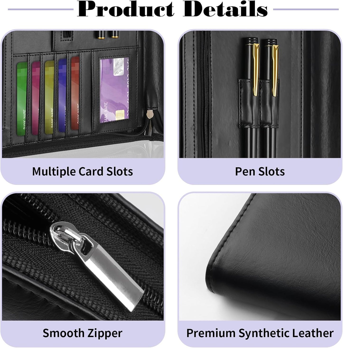 Leather Padfolio Portfolio Binder Organizer, with 25 Pages Notepad & 13" Tablet Sleeve, Professional Conference Meeting Business Zipper Folder for Letter Size A4 Legal Writing Pad Document Men Women