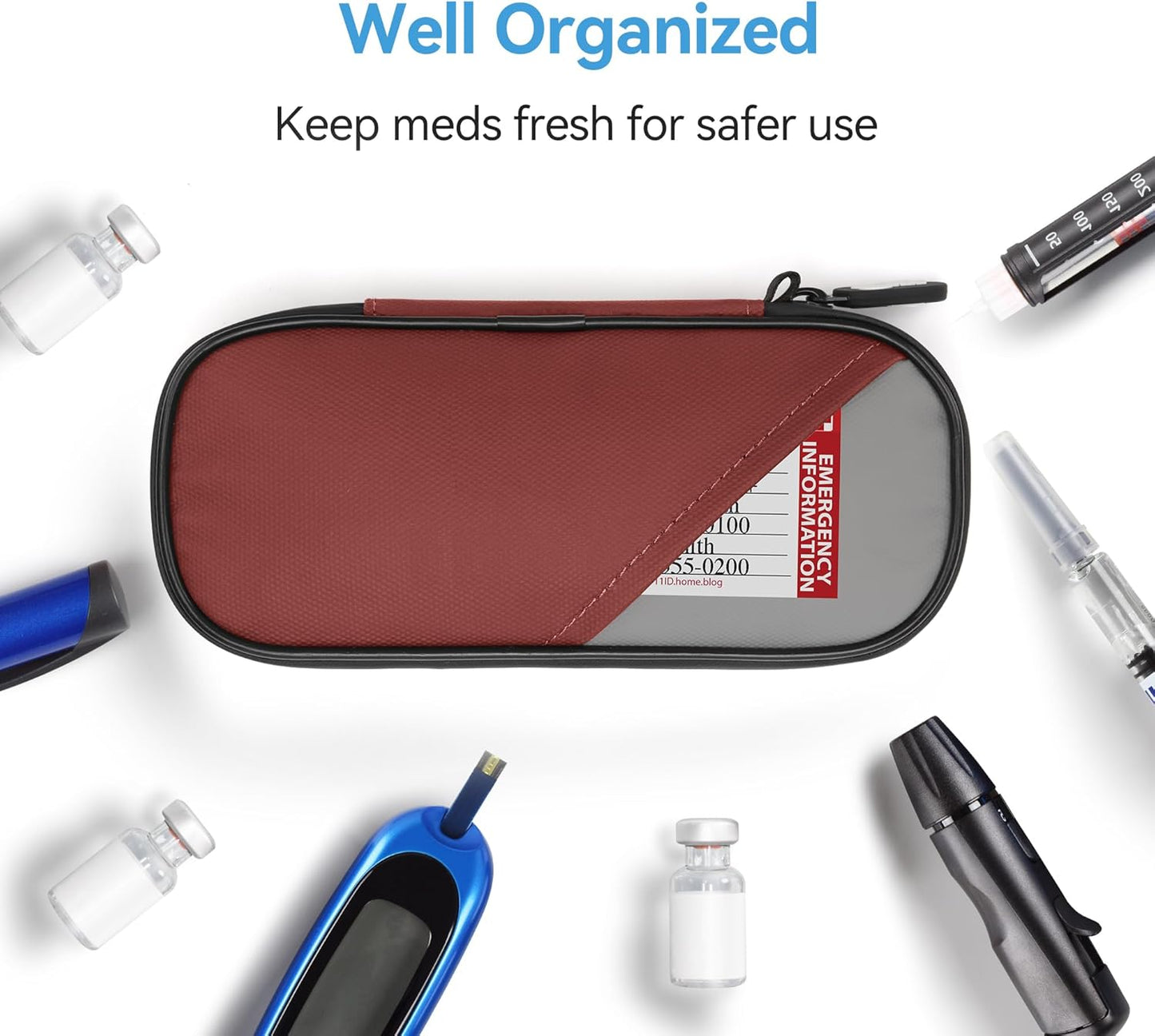 Gelozid Insulin Pen Cooler Travel Case Diabetic Medication Insulated Cool Organizer with 2 Reusable Ice Packs for Insulin Pen and Other Diabetic Supplies, for the Daily Life and Trip(Black)