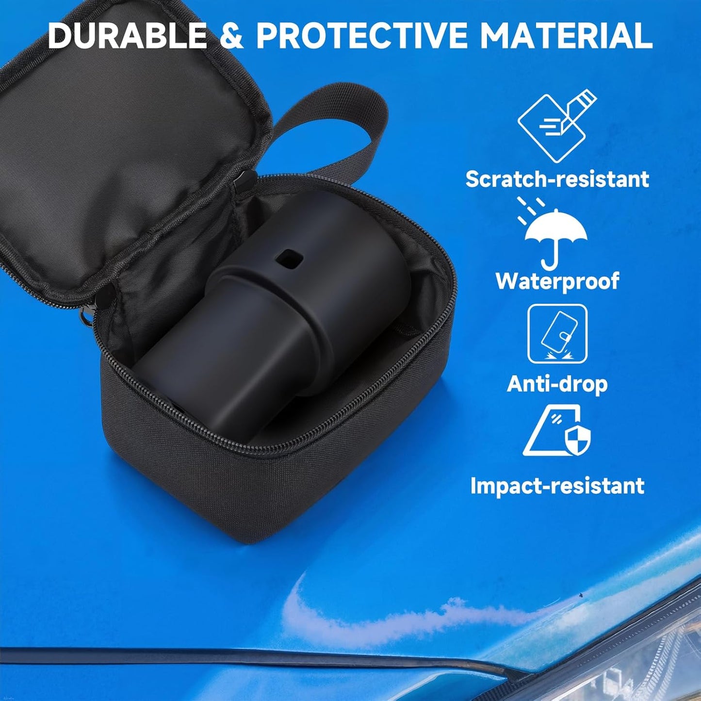 Homakover Adapter Storage Case Compatible for Tesla J1772 Charging Adapter, Portable Travel Protective Bag with Handle, Adapter NOT Included, Black