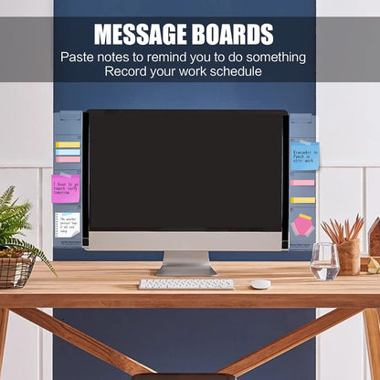 Monitor Memo Board - Multifunction Computer Transparent Side Panel Creative Desktop Easy to Use Suitable for Home Office Left and Right (2pcs)