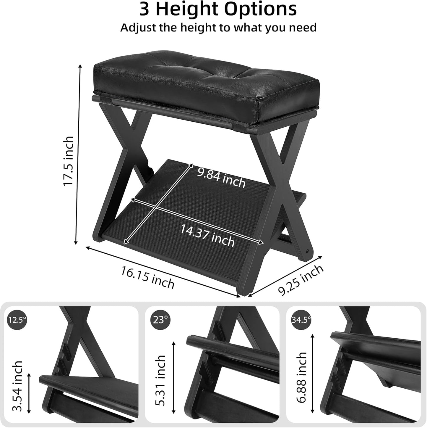 HOMELTSTBO Adjustable Foot Rest Under Desk, Wooden Double Step Footrest with 3 Height Options & Non-Slip EVA Surface, Ergonomic Foot Rest for Under Desk at Work, Enhances Posture,Home Office-Natural