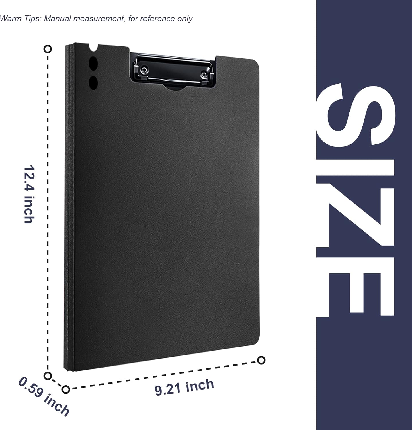 CATOOMUU Clipboard Folder 5 Pack Black Flip Cover Metal Clip, 360° Foldable Writing Board, Frosted PP Letter/A4 Size, Portable File for Office Nurse Teacher Student Contractor Home School